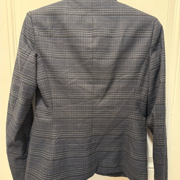 Anne Klein Blue Plaid Blazer Size 4 - Picture 3 of 5